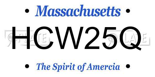 HCW25Q Massachusetts License Plate