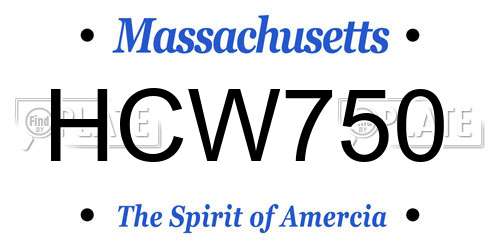 HCW750 Massachusetts License Plate