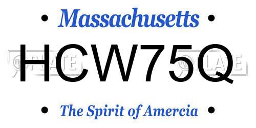 HCW75Q Massachusetts License Plate