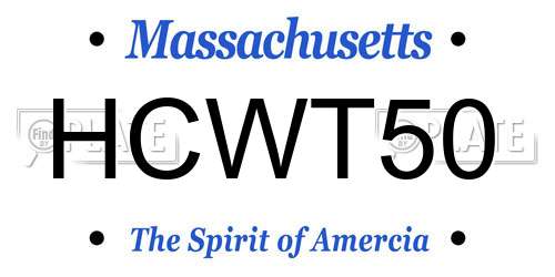 HCWT50 Massachusetts License Plate