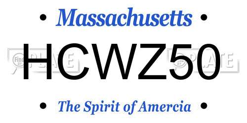 HCWZ50 Massachusetts License Plate