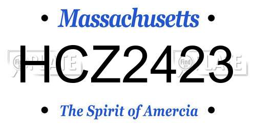 HCZ2423 Massachusetts License Plate