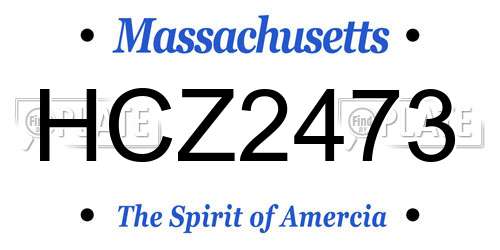 HCZ2473 Massachusetts License Plate