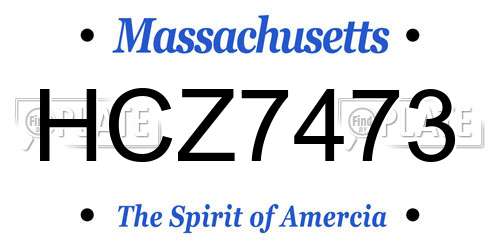 HCZ7473 Massachusetts License Plate