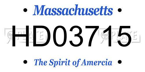 HD03715 Massachusetts License Plate