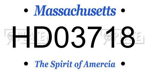 HD03718 Massachusetts License Plate
