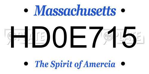 HD0E715 Massachusetts License Plate