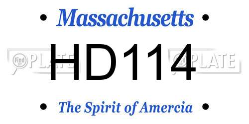 HD114 Massachusetts License Plate