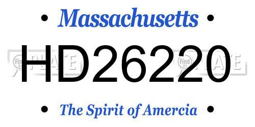 HD26220 Massachusetts License Plate