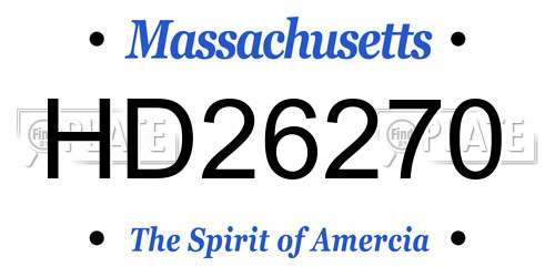 HD26270 Massachusetts License Plate