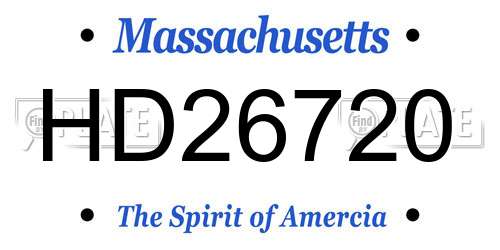 HD26720 Massachusetts License Plate