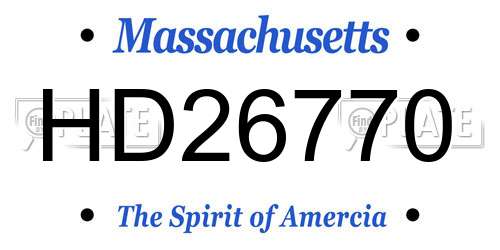 HD26770 Massachusetts License Plate