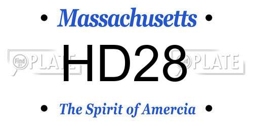 HD28 Massachusetts License Plate