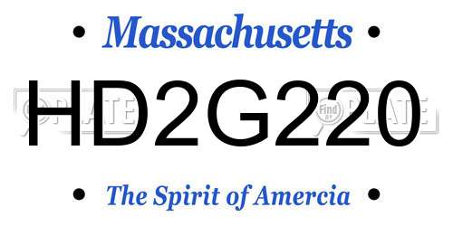 HD2G220 Massachusetts License Plate