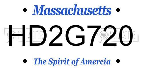 HD2G720 Massachusetts License Plate