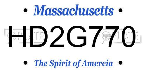HD2G770 Massachusetts License Plate