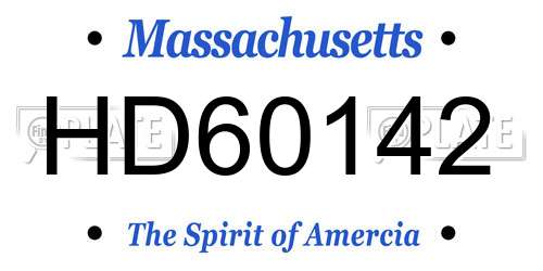 HD60142 Massachusetts License Plate