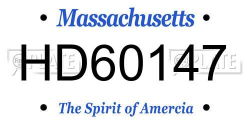 HD60147 Massachusetts License Plate