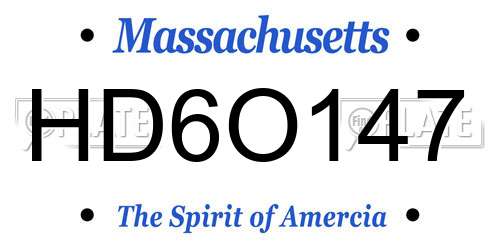 HD6O147 Massachusetts License Plate