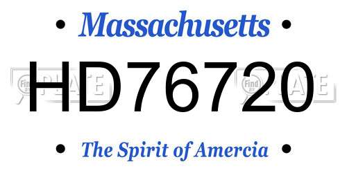 HD76720 Massachusetts License Plate