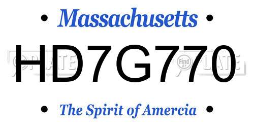 HD7G770 Massachusetts License Plate