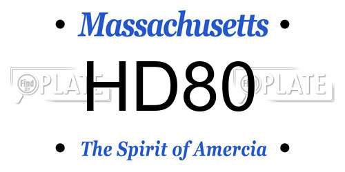 HD80 Massachusetts License Plate
