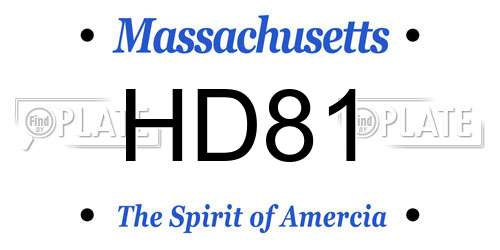 HD81 Massachusetts License Plate