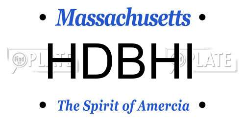 HDBHI Massachusetts License Plate