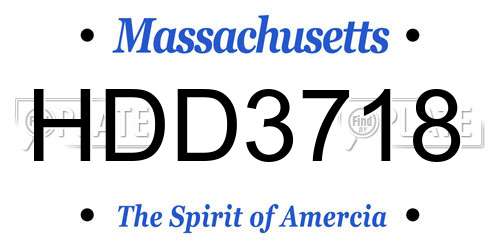 HDD3718 Massachusetts License Plate
