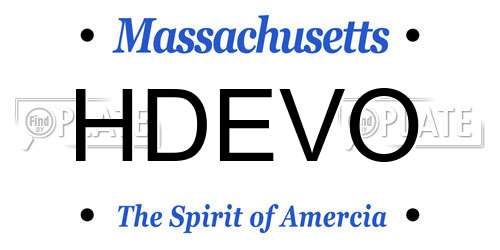 HDEVO Massachusetts License Plate