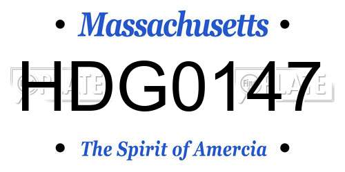 HDG0147 Massachusetts License Plate