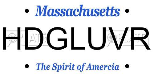 HDGLUVR Massachusetts License Plate