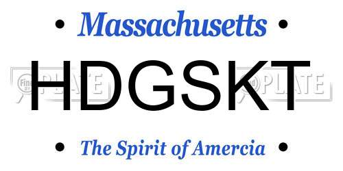 HDGSKT Massachusetts License Plate