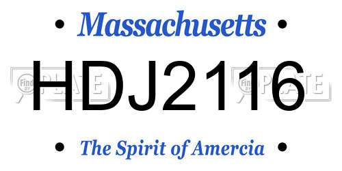 HDJ2116 Massachusetts License Plate