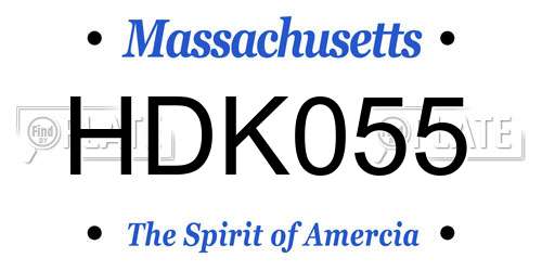 HDK055 Massachusetts License Plate