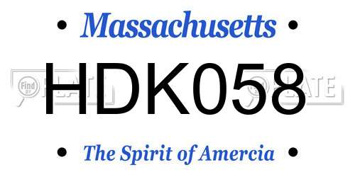 HDK058 Massachusetts License Plate