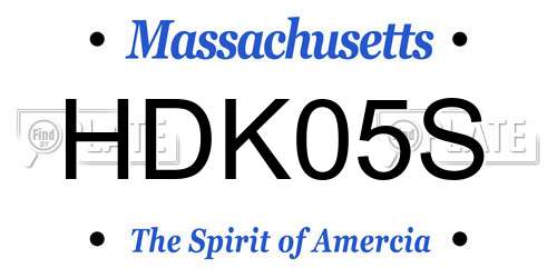 HDK05S Massachusetts License Plate
