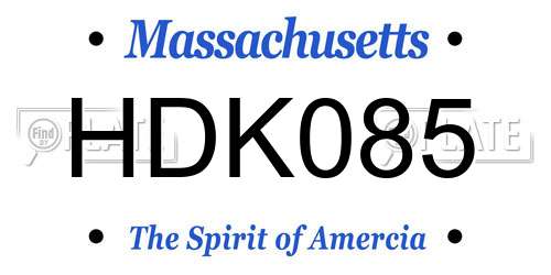 HDK085 Massachusetts License Plate