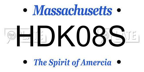 HDK08S Massachusetts License Plate