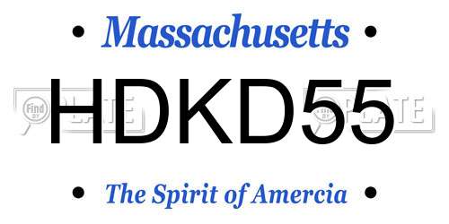 HDKD55 Massachusetts License Plate