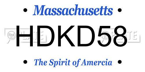 HDKD58 Massachusetts License Plate