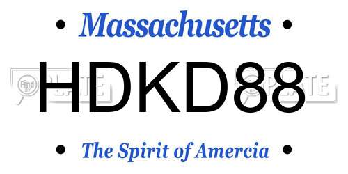 HDKD88 Massachusetts License Plate