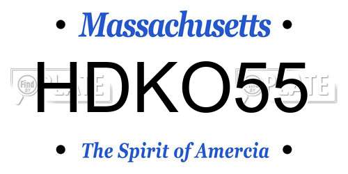 HDKO55 Massachusetts License Plate