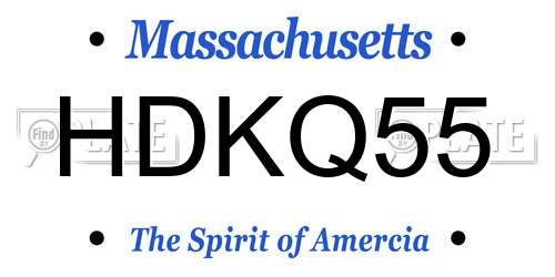 HDKQ55 Massachusetts License Plate
