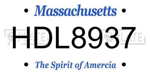 HDL8937 Massachusetts License Plate