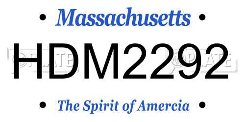 HDM2292 Massachusetts License Plate