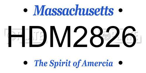 HDM2826 Massachusetts License Plate