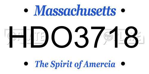 HDO3718 Massachusetts License Plate