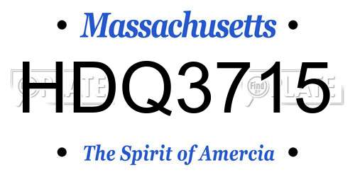 HDQ3715 Massachusetts License Plate
