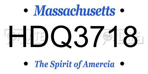HDQ3718 Massachusetts License Plate